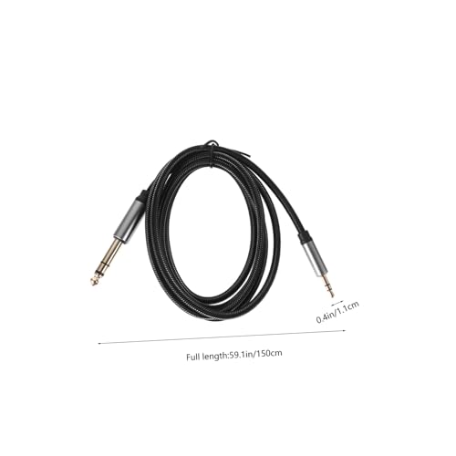 Cable de audio jack 3.5mm a 6.35mm de 1.5 m negro miniatura 2