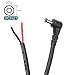 Jienk 2PCS 3FT 14AWG 15A 12V Right Angle DC Power Pigtails Cable, 5.5mm x 2.1mm Male Barrel Jack Plug to Bare Wire Open End Repair Cable for CCTV Security Camera,DVR,LED Strip Light