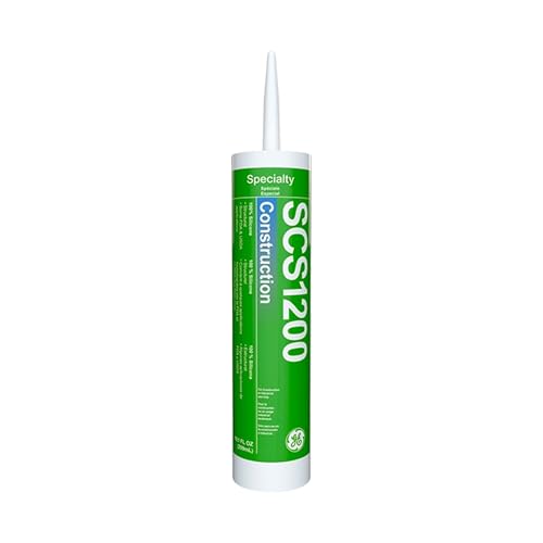 GE Silicones SCS1200 Construction Silicone Sealant, Aluminum, 10.1 fl oz (10 oz) Cartridge, High-Strength Exterior Glazing Caulk for Building Joints, Curtainwall, Mullions, Windows & Doors