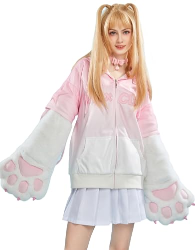 Pull à capuche Winx Club avec gants amovibles fourrure et manches amovibles