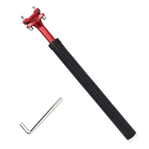 Image of Suspension Seatpost for Bike 27.2/28.630.4/30.9/31.6 x 400mm, Adjustable Spring Shock Absorbing Seat Post, Lightweight Aluminum Alloy for Mountain Road Bicycle.(Size:27.2,Color:Red)