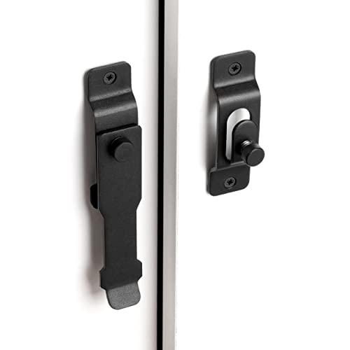 Iniret 2 Packs Barn Door Latches，4.33”X 3.23” Matte Black Stainless Steel Barn Gate Flip Door Latch Bi-Fold Door Lock,Sliding Door Antique Lock Gate Latches Wine Cabinet Closet Door Latches #TOP4