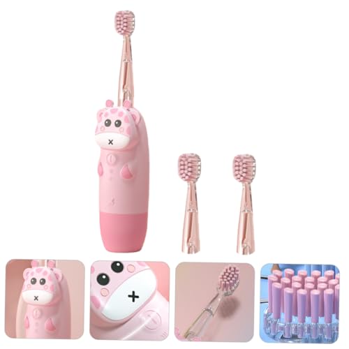 1 Satz Sonic Vibrations Kinderzahnbürste Elektrische Zahnbürste für Ergonomisches Design Teilig Bürstenköpfe Batterie Sanfte Borsten Buntem Cartoon Design für Gründliche – Bild 4