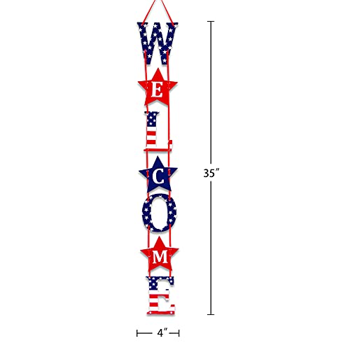 Sicohome 4Th Of July Door Sign Welcome Sign For Front Door Independence Day July 4Th Decorations Outdoor Indoor Patriotic Outdoor Welcome Signs For Porch,Patriotic Decorations For The Home #TOP6
