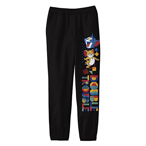 Tom & Jerry Building Block Tower Boy's Black Sweatpants