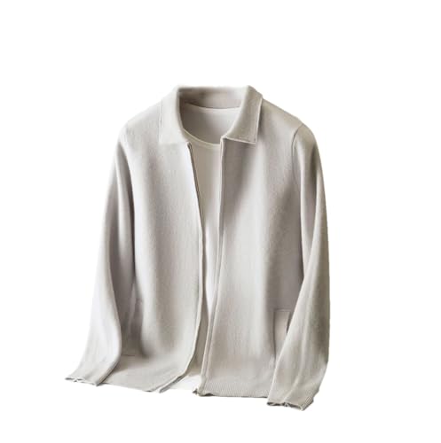 Men's 100 Percent Cashmere Zipper Sweaterloose Long Sleeved Business Casual Cardigans - Main Image