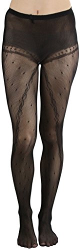 Image of ToBeInStyle Women's Elegant Floral Lace Inspired Spandex Net Full Length Tights