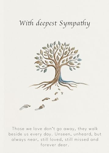 Elegant Sympathy Card Premium Condolence & Bereavement Card (17x12cm) with Envelope (Kraft Brown)