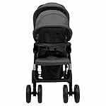 Tidyard Geschwisterwagen mit verstellbare Dach & Ablagekorb Zusammenklappbar Kinderwagen Dunkelgrau Stahl