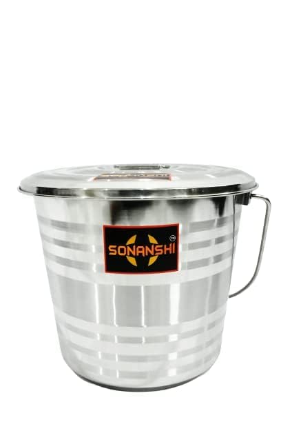 Sonanshi Stainless Steel Jointless Leak Proof Bucket with LID (14 Litre) (B09GS35B6V) Amazon Price History, Amazon Price Tracker