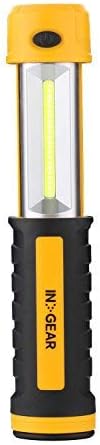 autoAssist COB Led Slide Work Light Torch, 2-in-1 Retractable Flood Light and Magnetic Flashlight for Outdoor, Car Emergency, Camping, Work with a Rotating Magnet and a Hook. 3xAA Batteries Included.