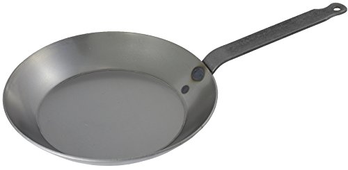 Image of Matfer Bourgeat 062003 Black Steel Round Frying Pan, 10 1 /4-Inch, Gray