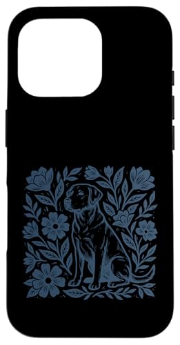 Labrador Dog Owner Linocut Flower Floral �X�}�z�P�[�X iPhone 16 Pro �p
