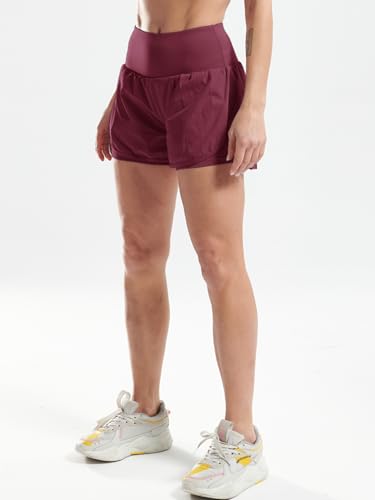 Image of CADMUS 2 in 1 Women's Spandex Athletic Shorts Gym Yoga Shorts Pockets