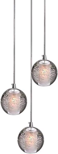 Pendante LED réglable en cristal K9 pour table à manger et salon