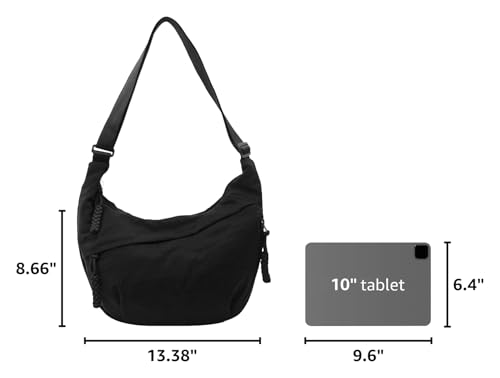 Image of Crescent Crossbody Bags for Women Nylon Travel Luna Hobo Bag Dumpling Purse