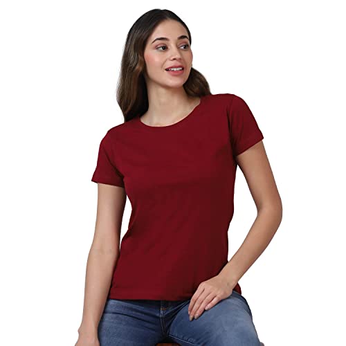 Image of Cotton Half Sleeve T-Shirt for Women, Round Neck Half Sleeves Gym Sports T-Shirt, Casual Women's Regular T-Shirt