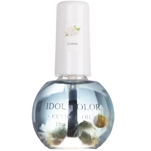 Flowery Scented Cuticle Oil, Infused with Real Flowers, Cuticle Revitalize Oil, Nail Oil For Growth And Strength, Cuticle Remover - Nail Strengthener - Cuticle Softener (0.5 fl.oz, JASMINE)