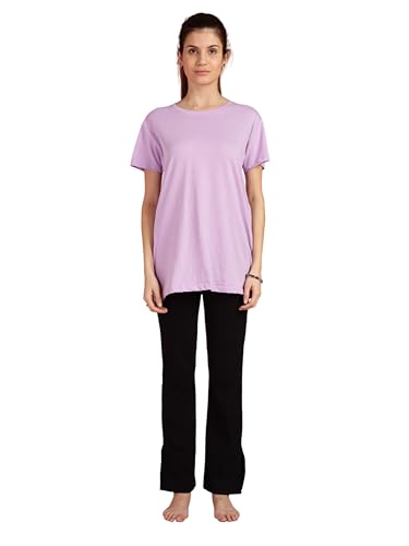Image of 9shines Label Cotton Plus Size Long T-Shirt Tunic | Hip Covering Regular Top Nightwear| Sleepshirt Lounge wear for Women with Pocket (M-7XL)