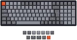 Keychron K4 Hot Swappable Wireless Bluetooth/USB Wired Gaming Mechanical Keyboard, 100 Keys ISO-UK-Layout RGB LED Backlit Gateron Brown Switch N-Key Rollover, Aluminum Frame for Mac Windows, Version 2