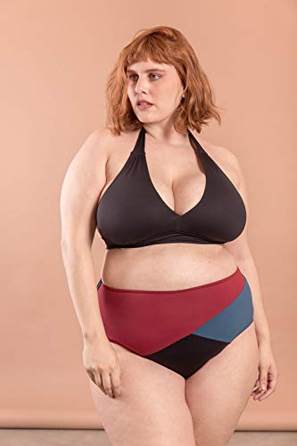 Parte de Baixo Hot Pants Tricolor Plus Size Preto-50