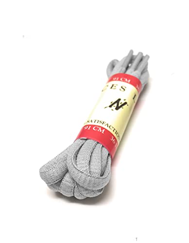 Nivziv Oval Shoelaces Gray Athletic Sports Running Sneaker Boot Workout Shoe 72 Length Half Round Strings Laces Three (3) Pairs #TOP1