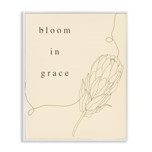 Stupell Industries Bloom In Grace Minimalistic Plant Blossom Line Drawing, Design by Lil' Rue