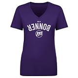 500 LEVEL DeWanna Bonner Phoenix Mercury Invert Women's V-Neck T-Shirt (Purple, Medium)