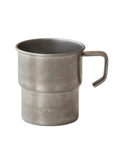 WENSHUO Outdoor Cup,Small Camping Mug,Vintage Stainless Steel,10.14 fl oz (300 ml)