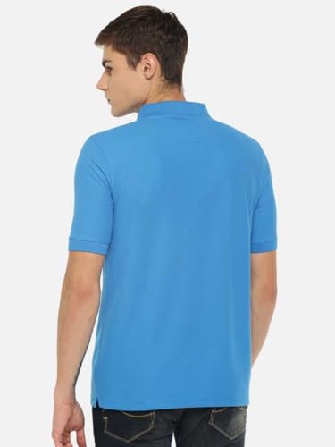 Image of Dollar Men's Pack of 1 Solid Cotton Blend Polo Neck T-Shirt