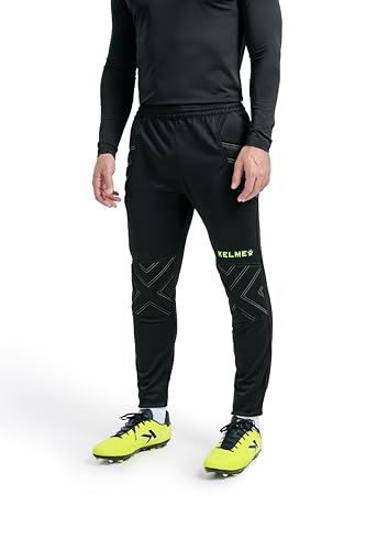 KELME Men's Goalkeeper Pants - Padded Goalie Leggings, Size Medium, Black/Green