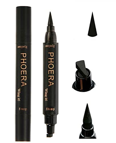 Delineador de ojos 2 en 1 con sello y lápiz negro miniatura 1