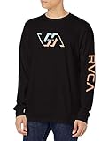 RVCA Men's Graphic Long Sleeve Crew Neck TEE Shirt, FACETS L/S/Black, Large