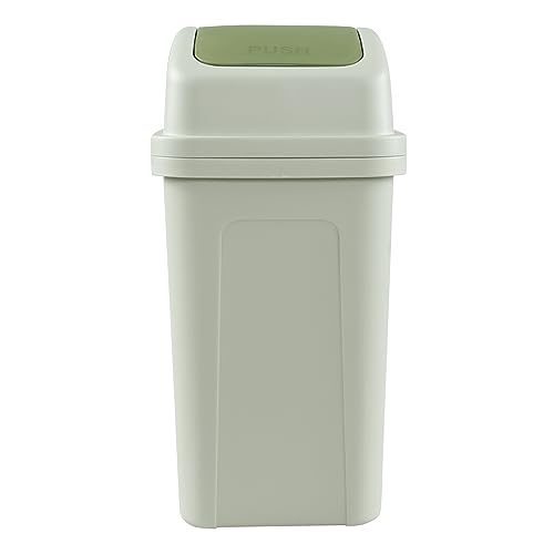 Caneca de basura plástica 1.8 galones con tapa basculante verde