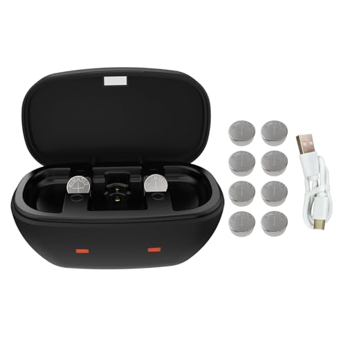Wokyo Rechargeable 312 Hearing Aid Batteries and Charger, Hearing Aid Charger Travel Case for 312 Hearing Aid Amplifiers Battery Charger with 8 Pack 312 Button Rechargeable Batteries