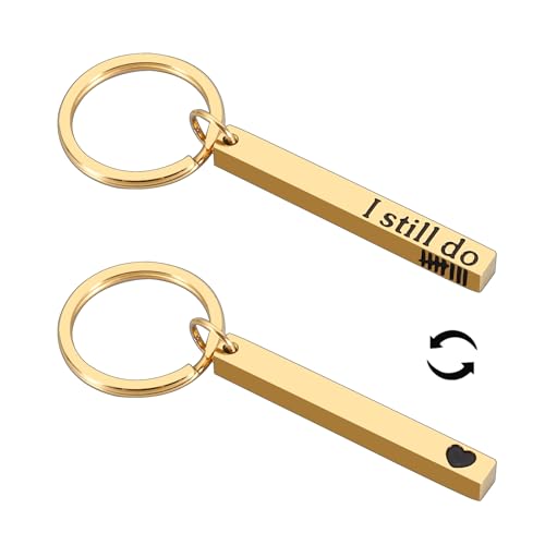 KINMES Bronze 8th Anniversary Keychain Gifts for Women Men, Husband Wife, Lovers, Couple, Boyfriend Girlfriend, Unisex