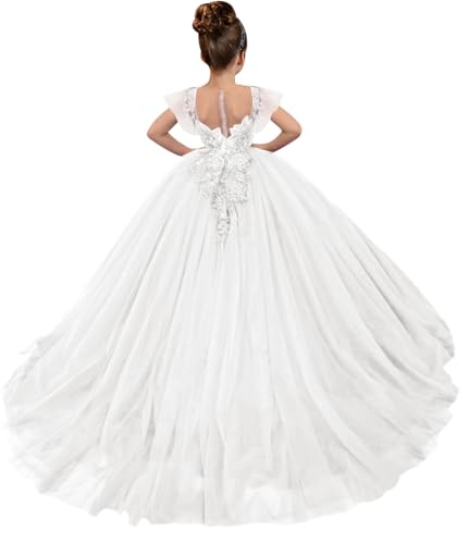 LTW Flower Girl Dresses for Wedding Lace Pageant Dresses for Girls Sweet 16 Birthday Homecoming Gown