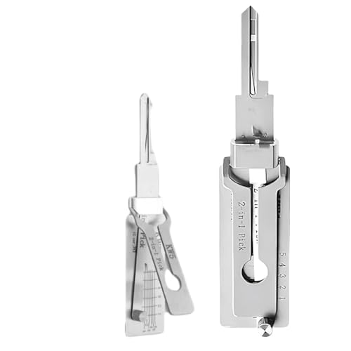 2-in-1 Key Decoder & Lock Pick Tool Stainless Steel Lock Picking Kit for Auto and Door Emergency Opening Professional Locksmi/th Tools with Skeleton Keys for Lockpicking Training Set Easy to Use