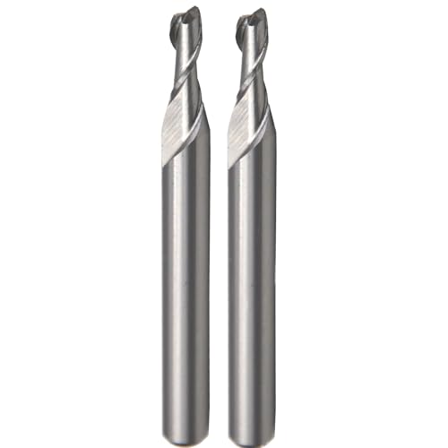 Image of 2Pcs 1mm 2Flutes 2Pcs HSS M2 Square Nose End Mill Flat Cutter CNC Slotting Cutting Profiling Router Bit for Steels Aluminum Copper Brass Bronze Cast Iron