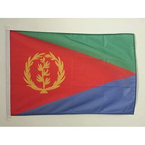 AZ FLAG Bandera Nautica de Eritrea 45x30 cm - Pabellón de Conveniencia Eritrea 30 x 45 Cm, Bandera de Barco con anillas