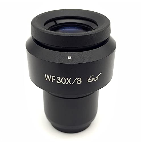 ラボ用顕微鏡アクセサリー 1 個 広視野 WF30X/8 高アイポイント接眼レンズ プランディオプター 調整可能 実体顕微鏡取り付けサイズ 30mm フィールドビュー 8mm