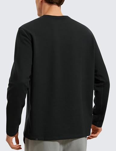 CRZ YOGA Fleece Crewneck Sweatshirt for Men Long Sleeve Breathable Workout Casual Pullover Basic Sweat Shirts2