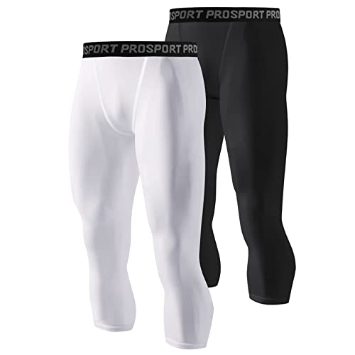 Hotfiary Men’s Compression Pants Tights Leggings Sports Baselayer Running Athletic Workout Active, One Leg/Capris/Legging