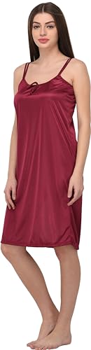 Image of You Forever Women Sexy Satin Striped Solid Above Knee Length Nighty, Loungewear, Nightwear, Sleepwear, Home Wear Short Nighty for Women Pack of 2