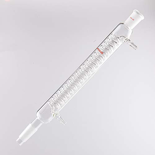 Shause Lab Graham Glass Condenser Reflux Coil Condenser With 24/40 Joints 300Mm In Length With Glass Hose Connections #TOP1