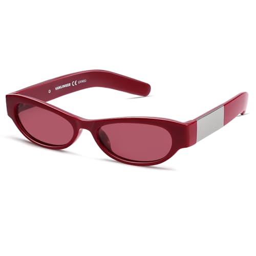 VANLINKER Retro Cat Eye Polarized Sunglasses for Women Men Small 90s Style Trendy Vintage Narrow Wing Frame VL97993