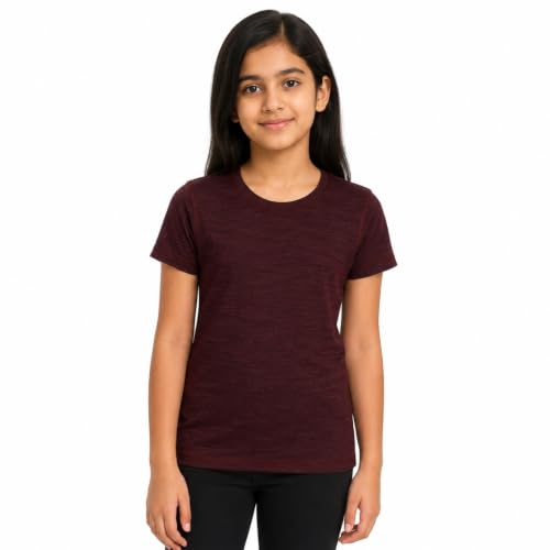 Image of KOSHA Girl's Merino Wool Half Sleeve Thermal Top | Suitable for Minus Degree Celsius | Free Warm Woolen Socks