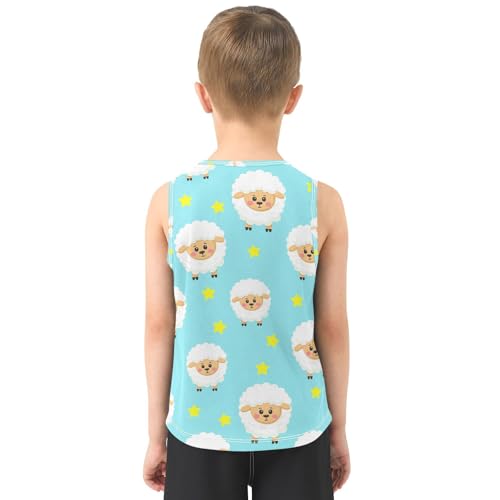 J JOYSAY Cartoon Sheep Stars Boys Tank Top Sleeveless Muscle Shirts Quick Dry Kids T-Shirts 3-15T3