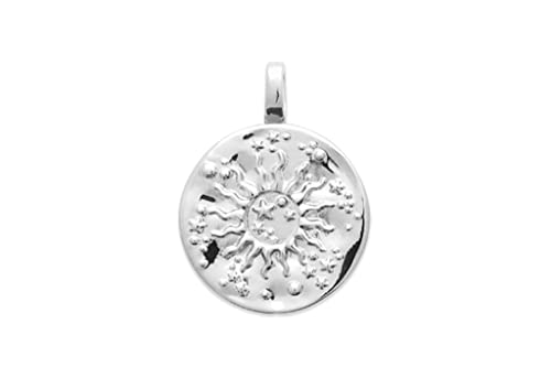 Pendentif motif celtique argent 925 soleil étoile médaille 18mm