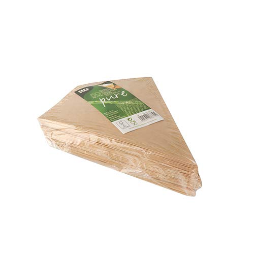 Papstar - 10 x 50 Cornet de frites avec compartiment pour la sauce "pure" 19,5 cm x 16,5 cm marron/blanc volume 100 g